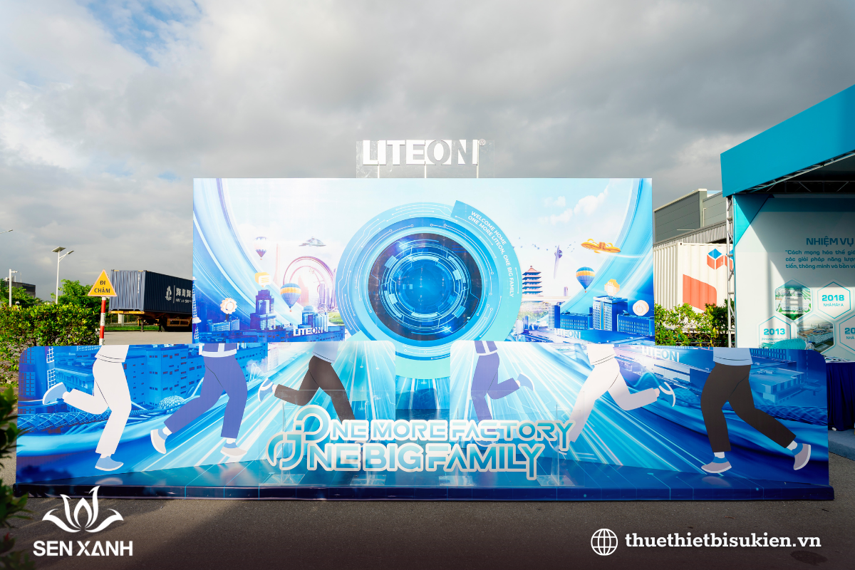 Setup backdrop check-in doanh nghiệp