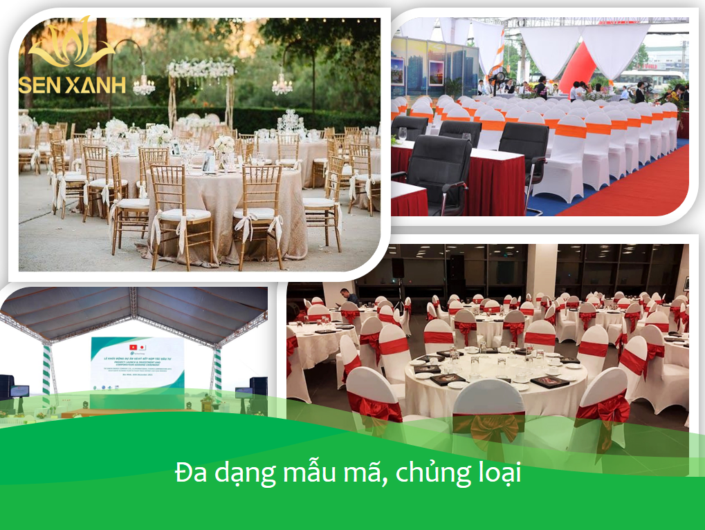 Bàn ghế sự kiện đa dạng mẫu mã